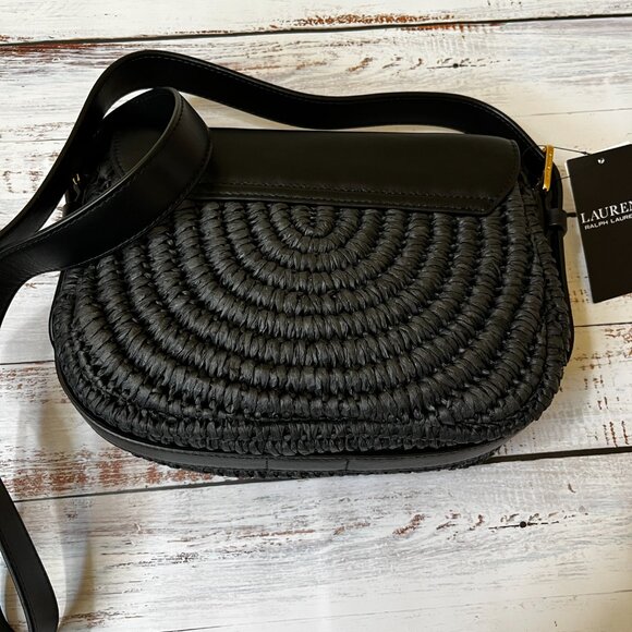 Lauren Ralph Lauren Addie Straw Crossbody Bag NWT - Picture 2 of 11